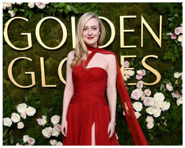 Dakota Fanning usa batom vermelho nos Golden Globes